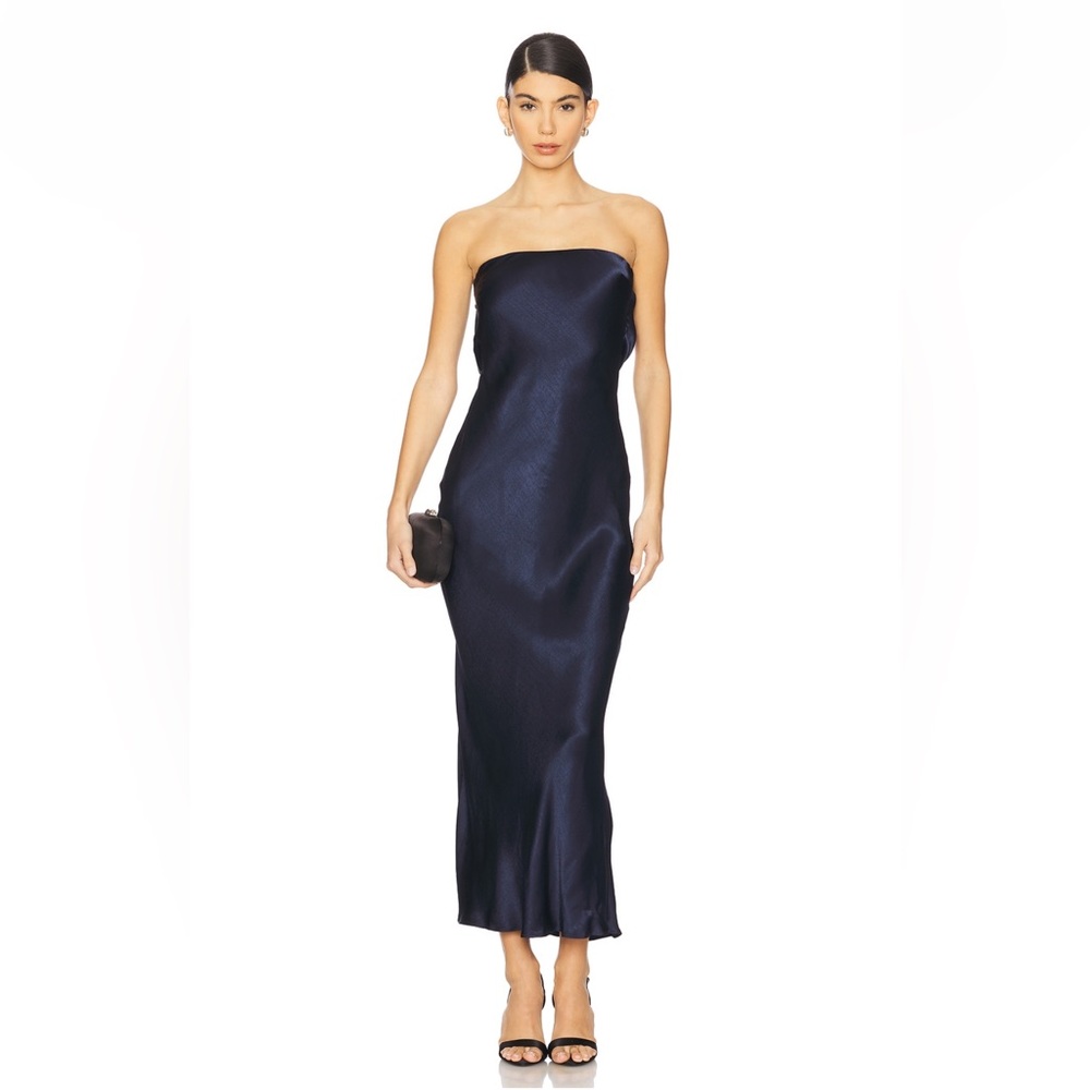NWT Bec & Bridge Moondance Blue Strapless Gown